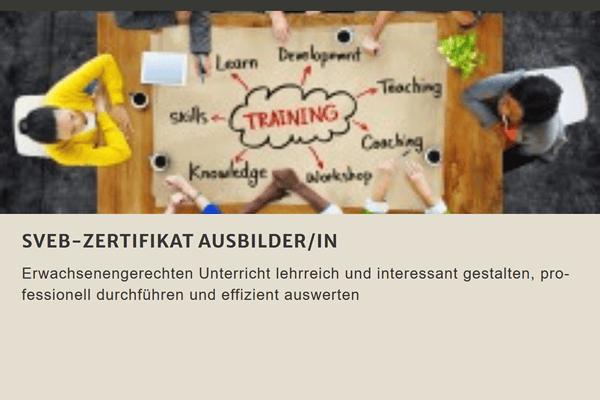 SVEB Zertifikat Ausbilderin  Burgdorf